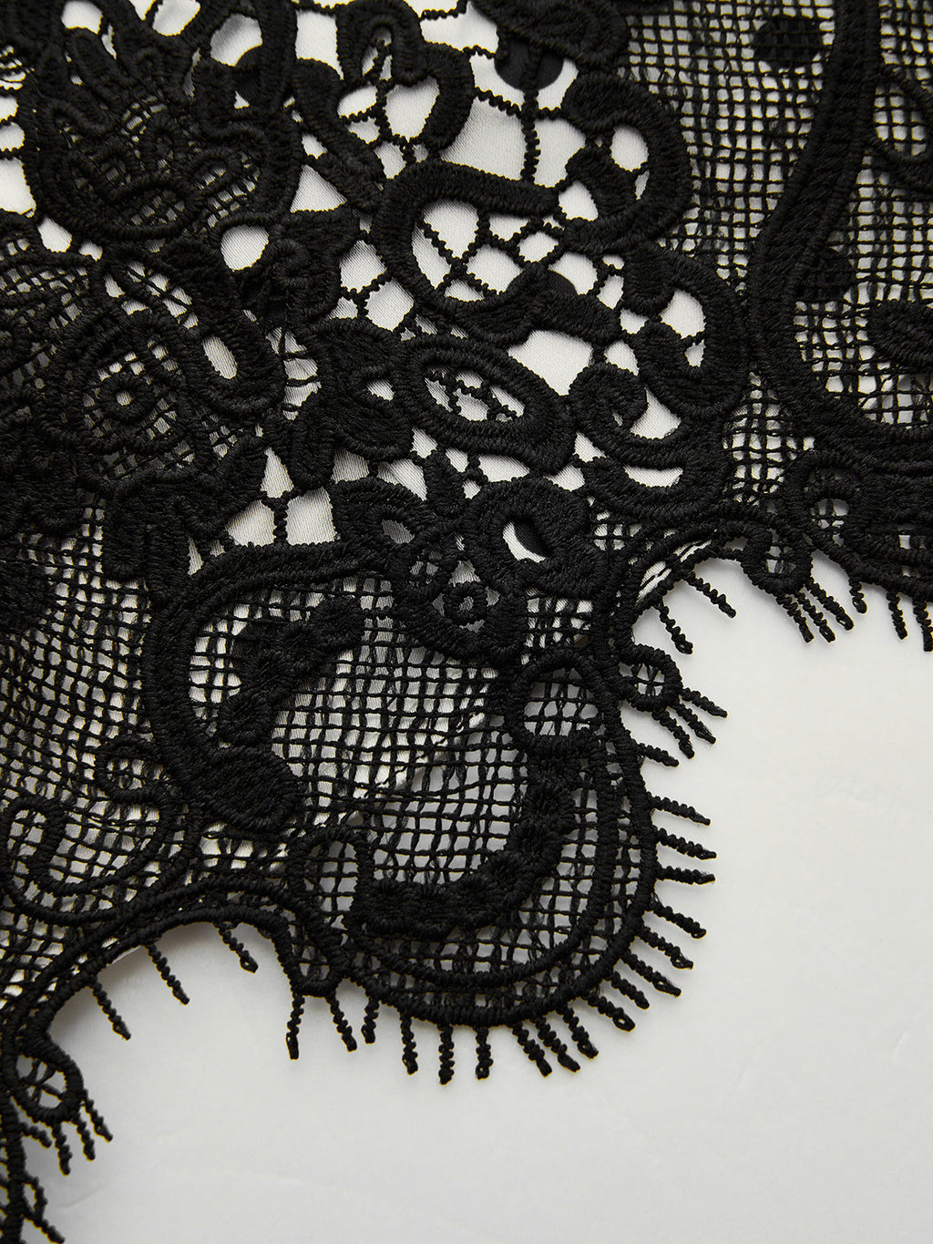 Polka Dot Lace Hem Cross Halter Top