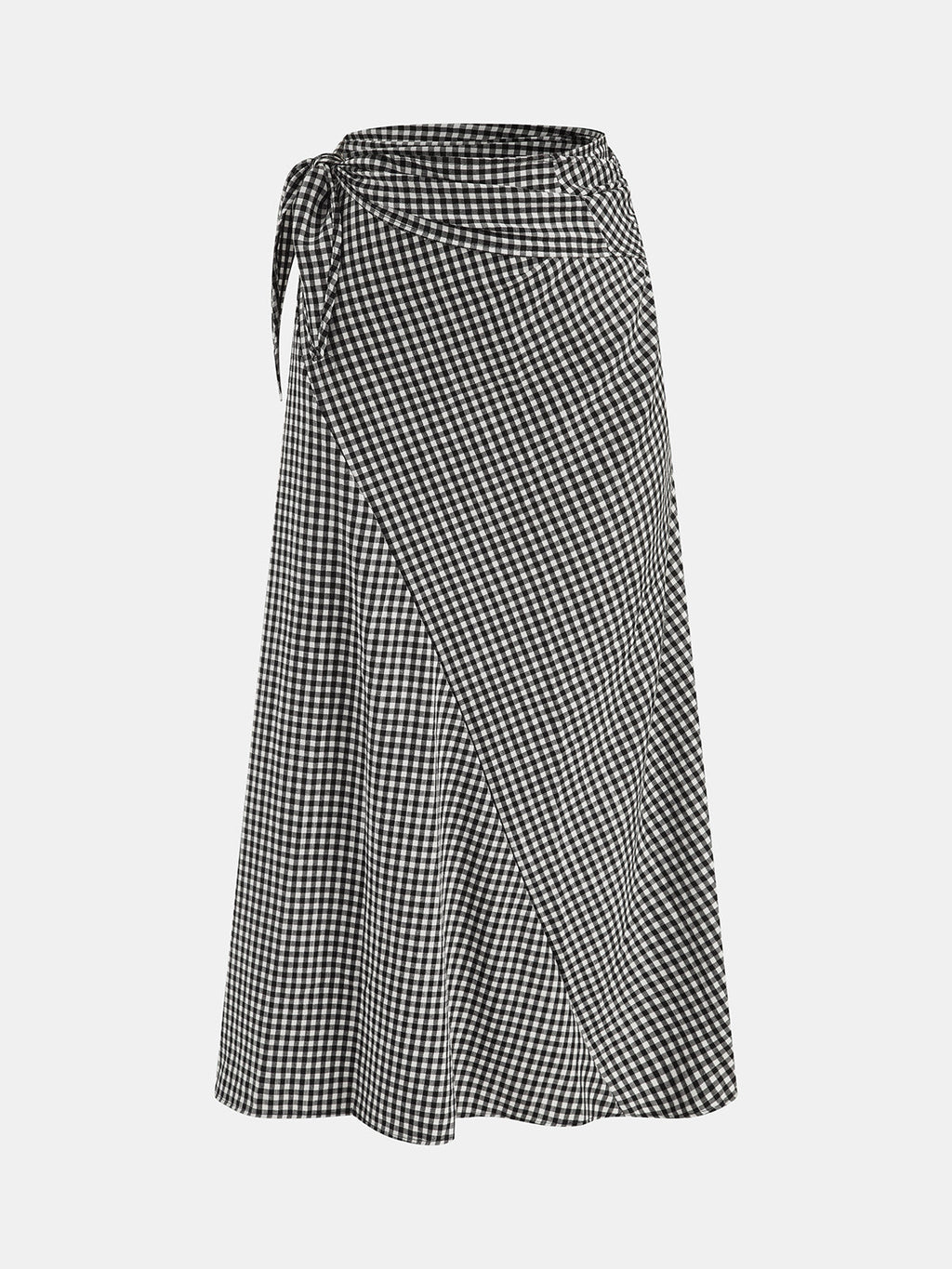 Cable Knit Top & Gingham Wrap Skirt Set