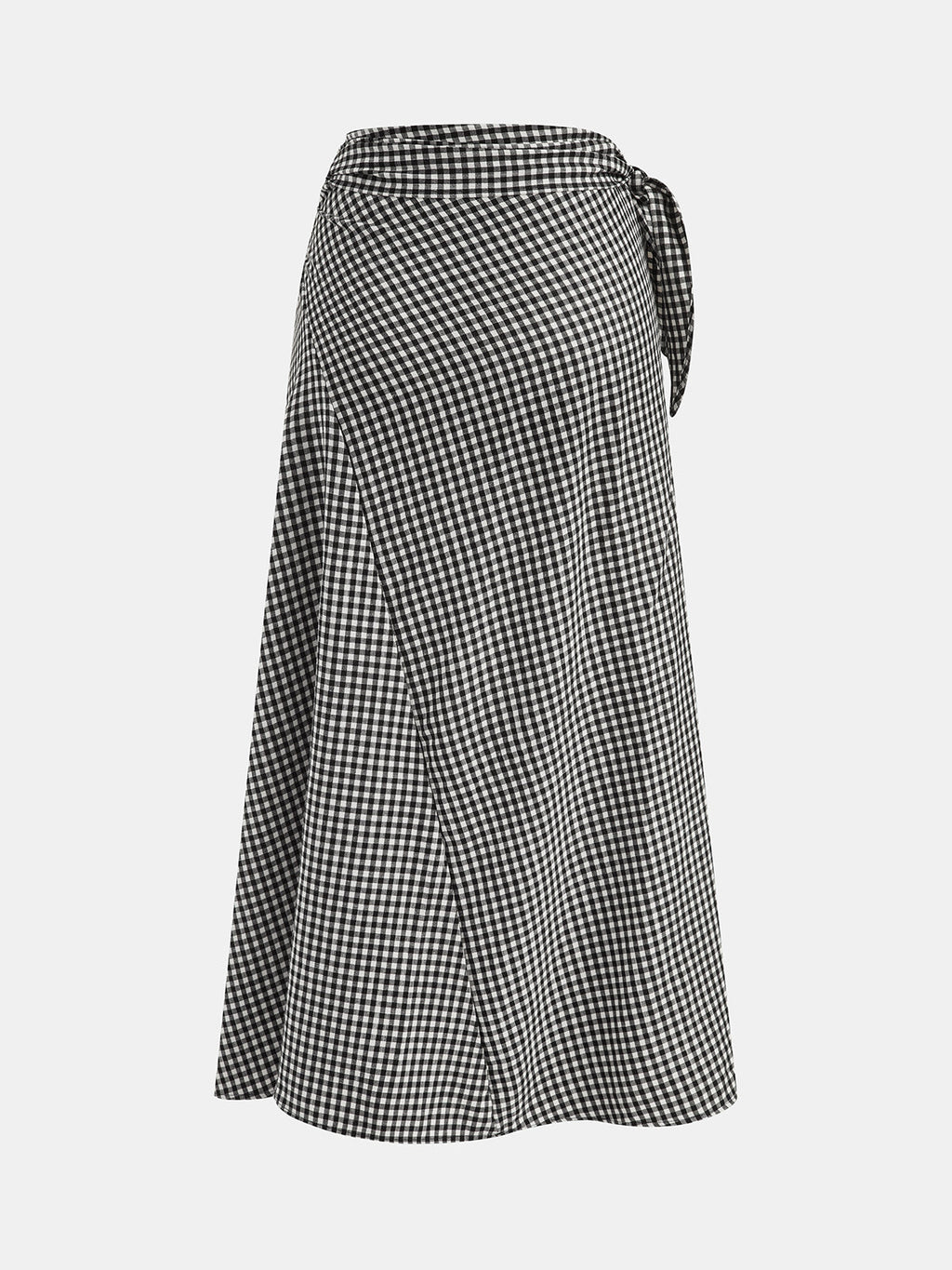Cable Knit Top & Gingham Wrap Skirt Set