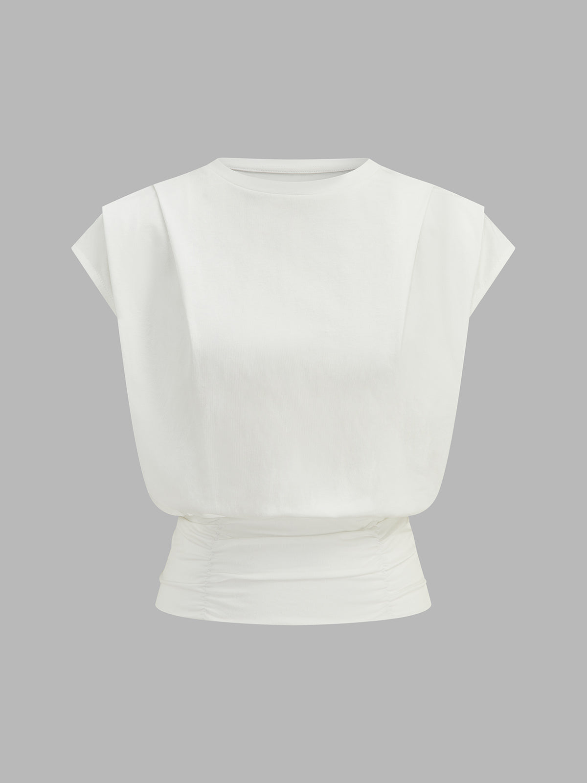 Cap Sleeve Ruched Waist Top