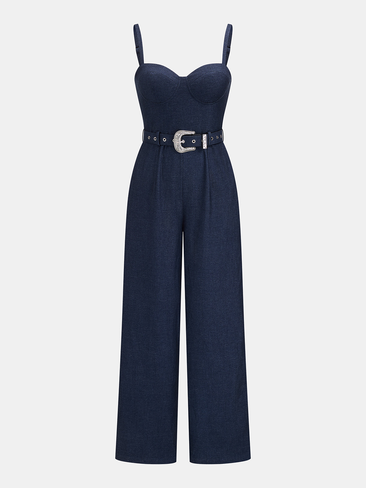 Sweetheart Belted Wide Leg Jumpsuit