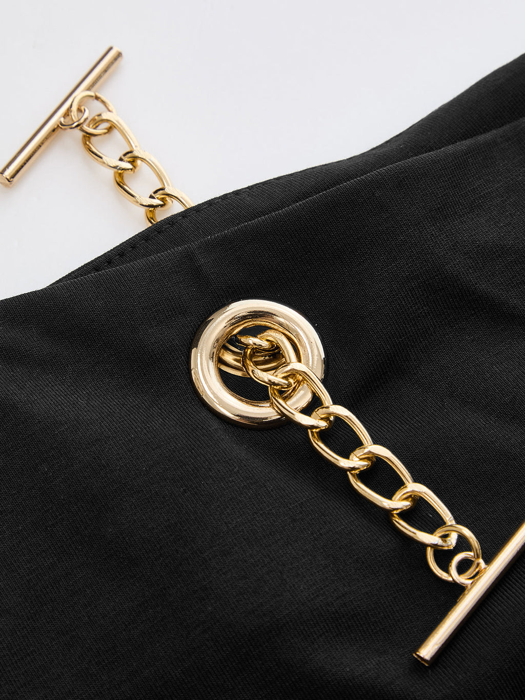 Chain Detail Off Shoulder Short Sleeve Top