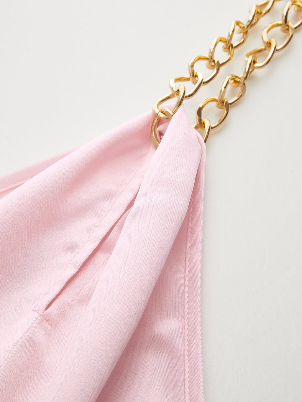Chain Halter Satin Maxi Dress