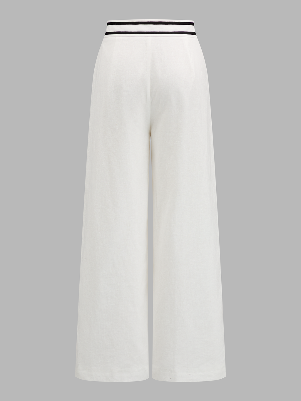 Contrast Trim Cotton Linen Two Piece Pants Set