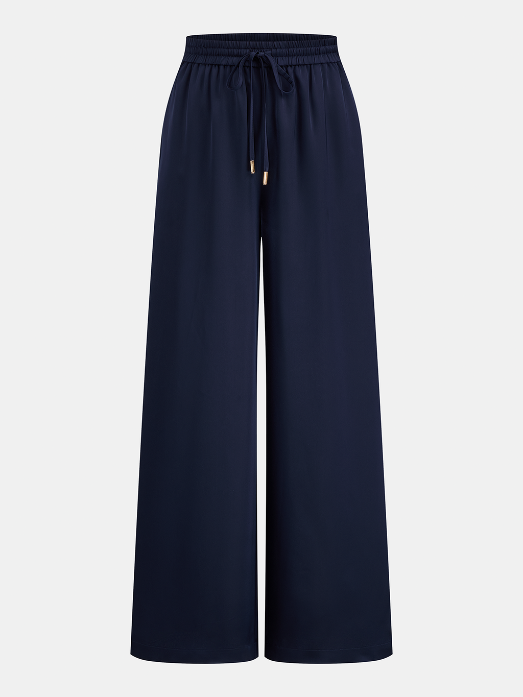 Satin Drape Neck Top & Drawstring Pants Set