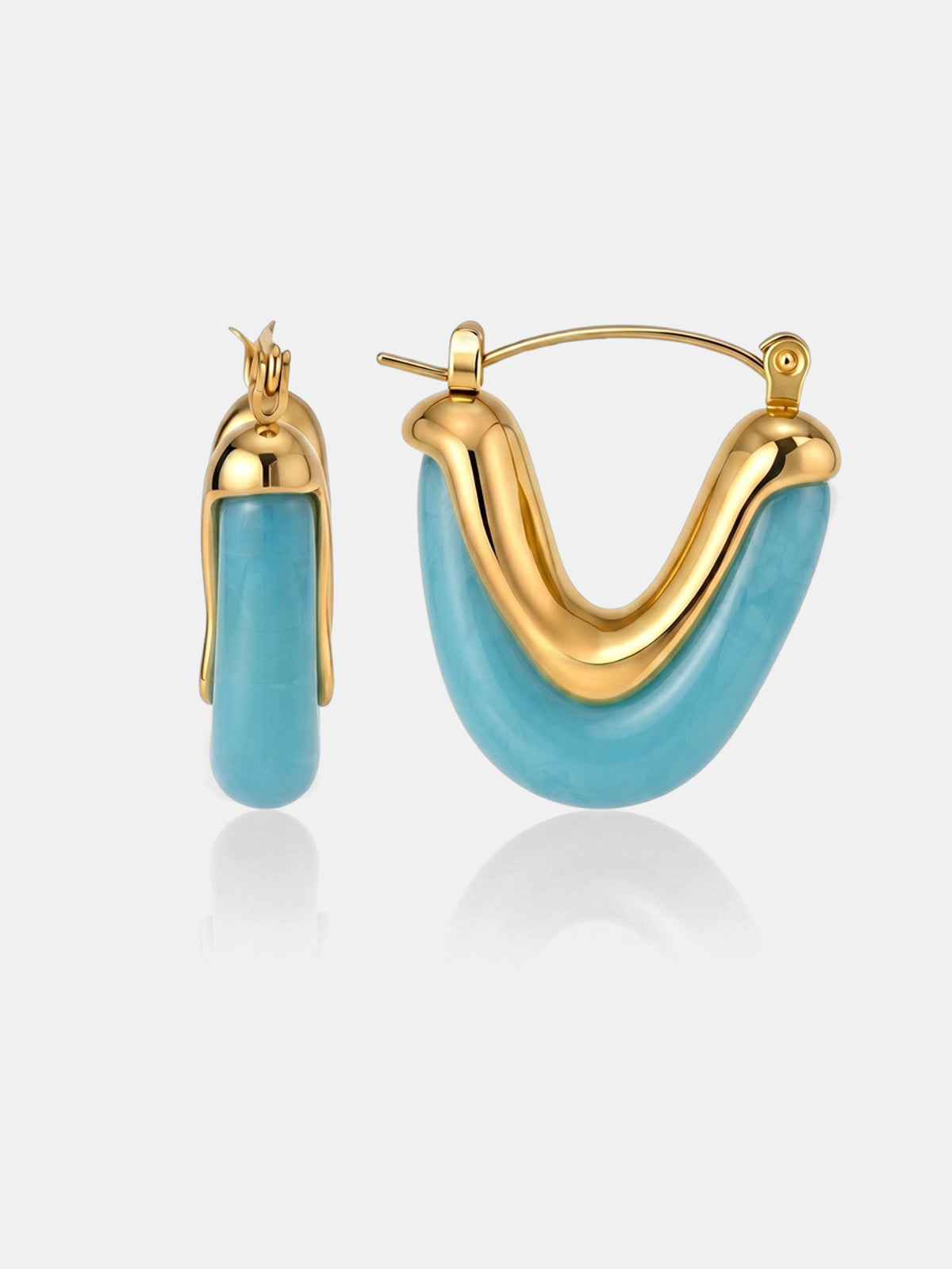 Chunky U Shaped Hoop Earrings