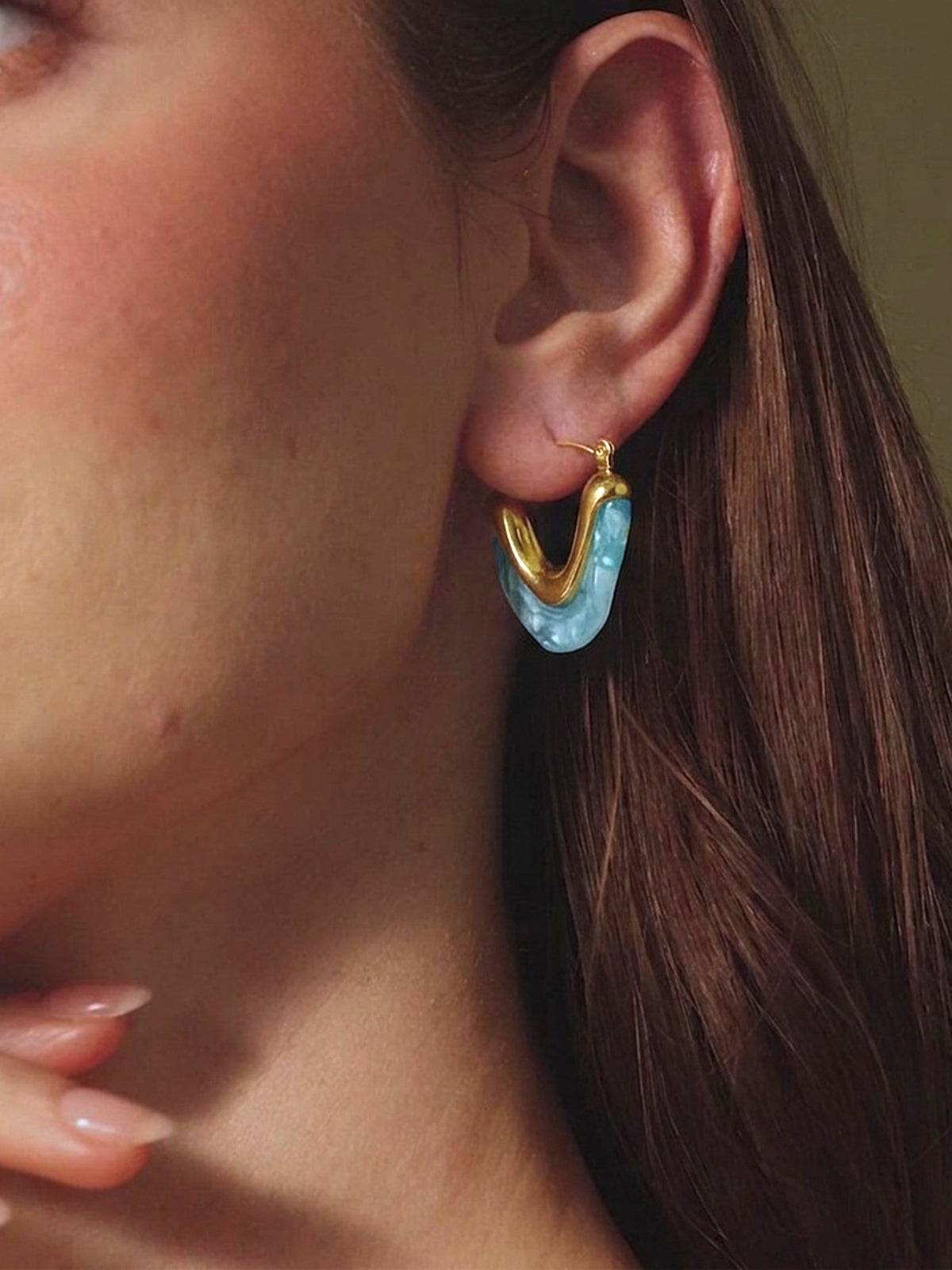 Chunky U Shaped Hoop Earrings