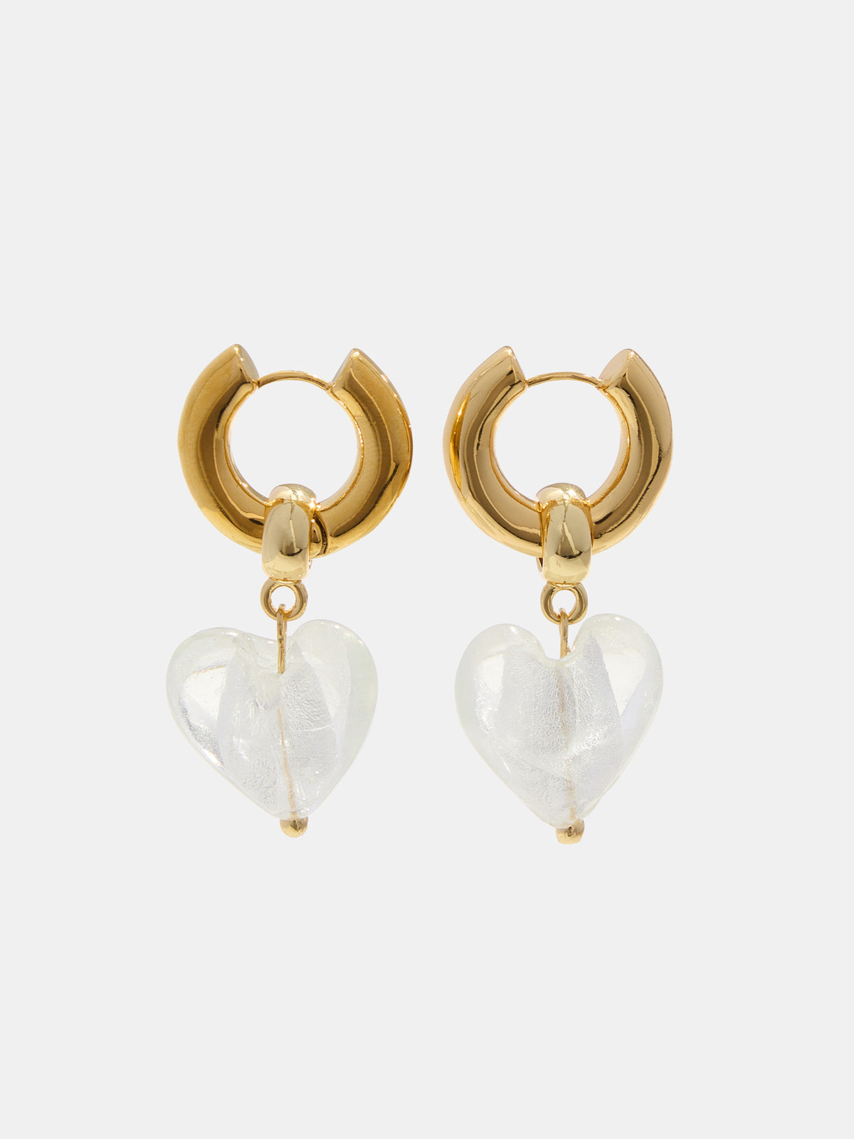 Heart Drop Hoop Earrings
