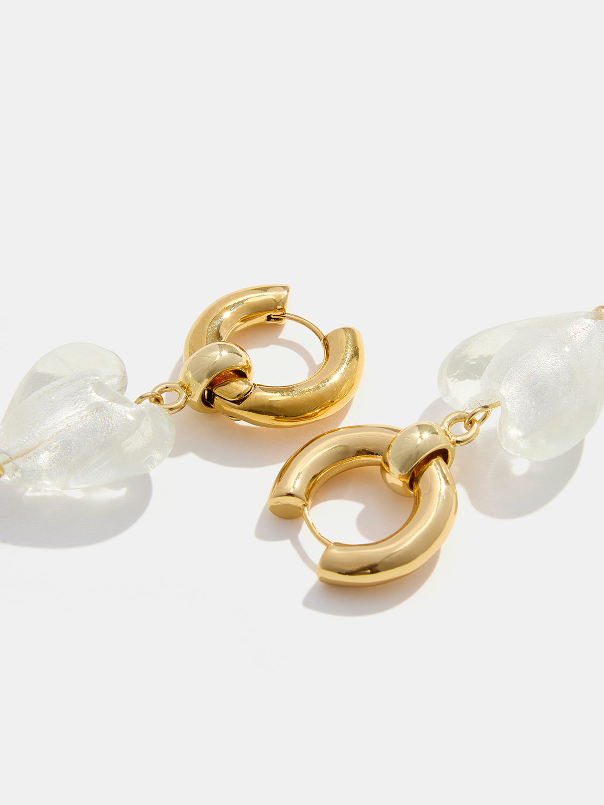 Heart Drop Hoop Earrings