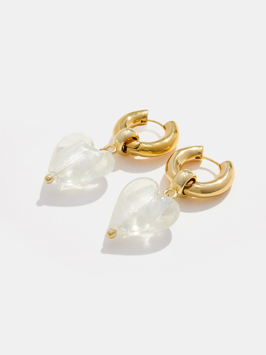 Heart Drop Hoop Earrings