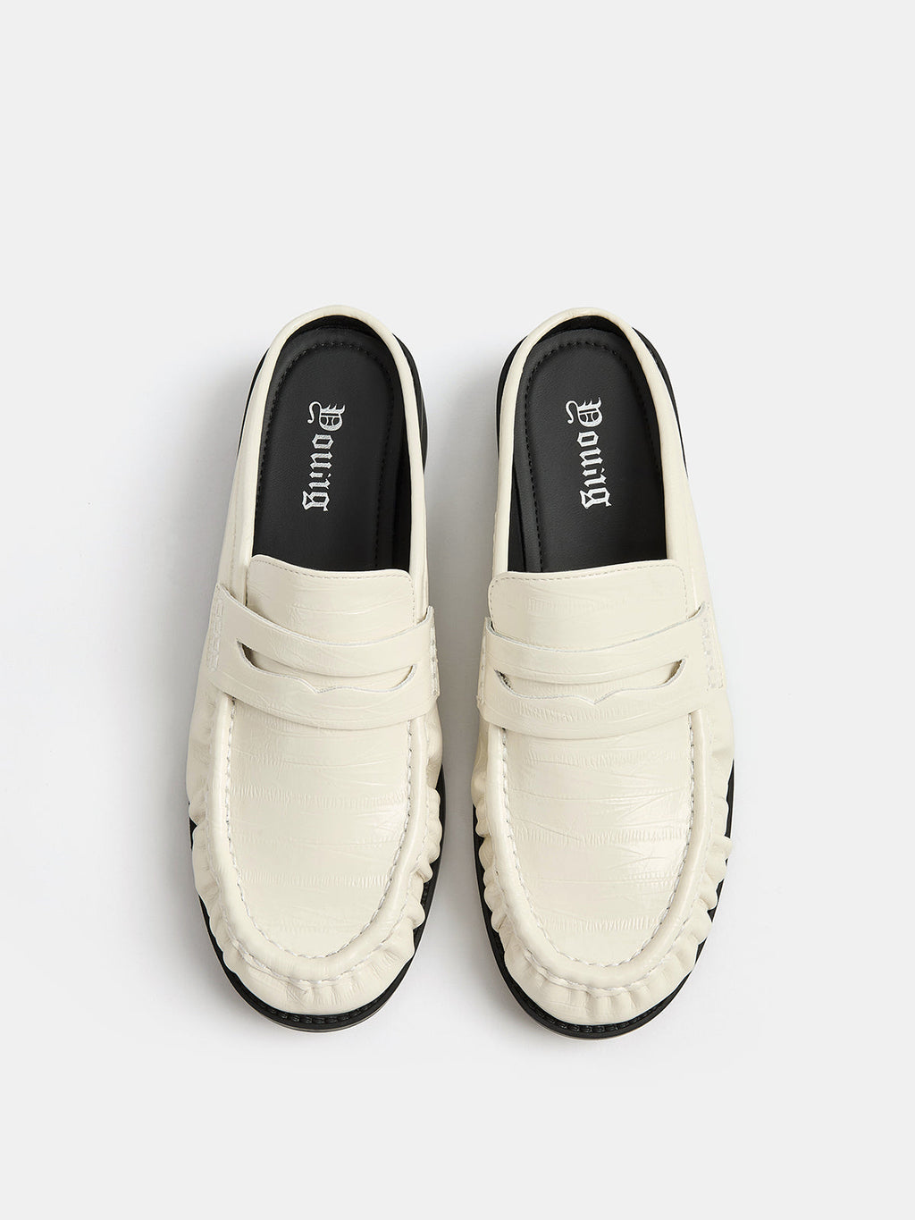 Ruched Toe Block Heel Loafer Mules