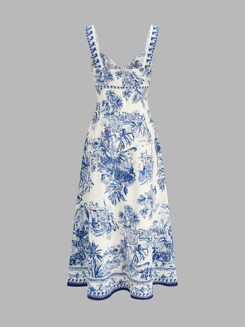 Tropical Print Cutout Sleeveless Maxi Dress