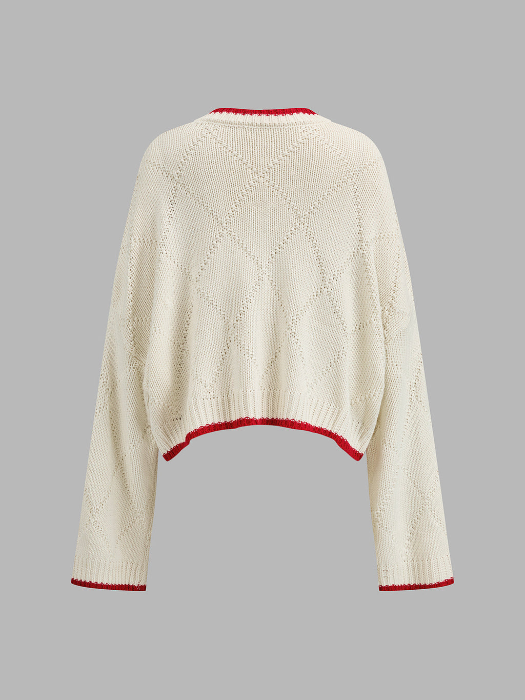 Contrast Edge Fish Intarsia Loose Sweater