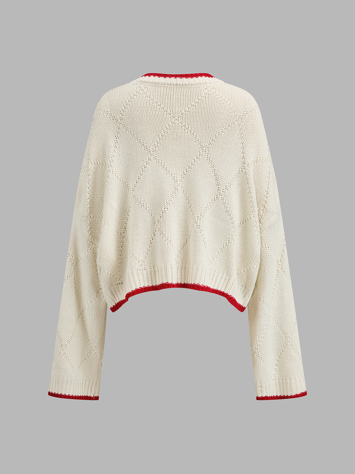 Contrast Edge Fish Intarsia Loose Sweater