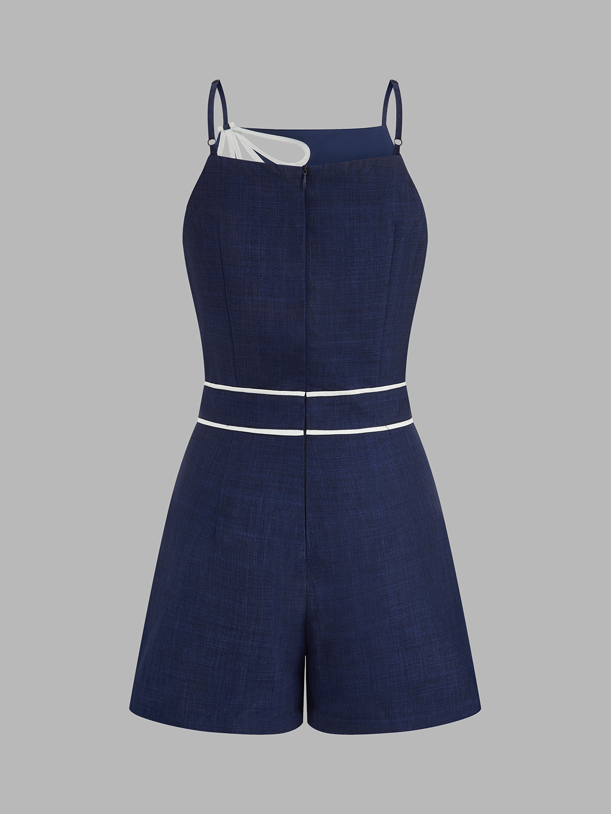 Wave Trim Cutout Cami Romper