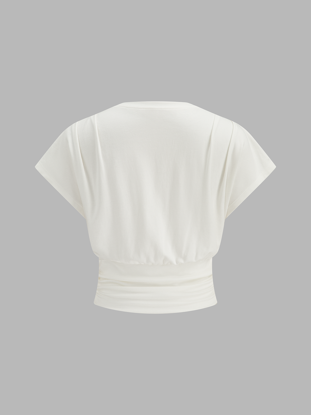 Short Sleeve Ruched Waist Casual T-Shirt