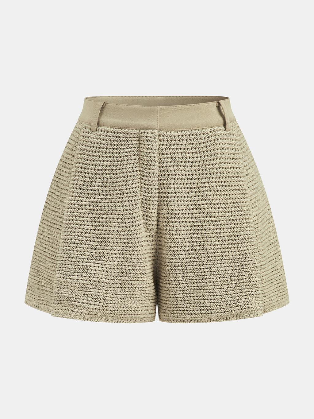 Open Knit Sleeveless Tank Top & Shorts Set