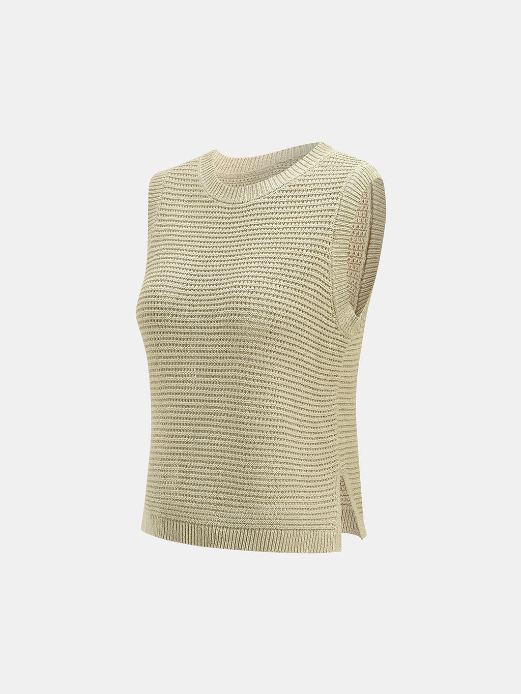 Open Knit Sleeveless Tank Top & Shorts Set