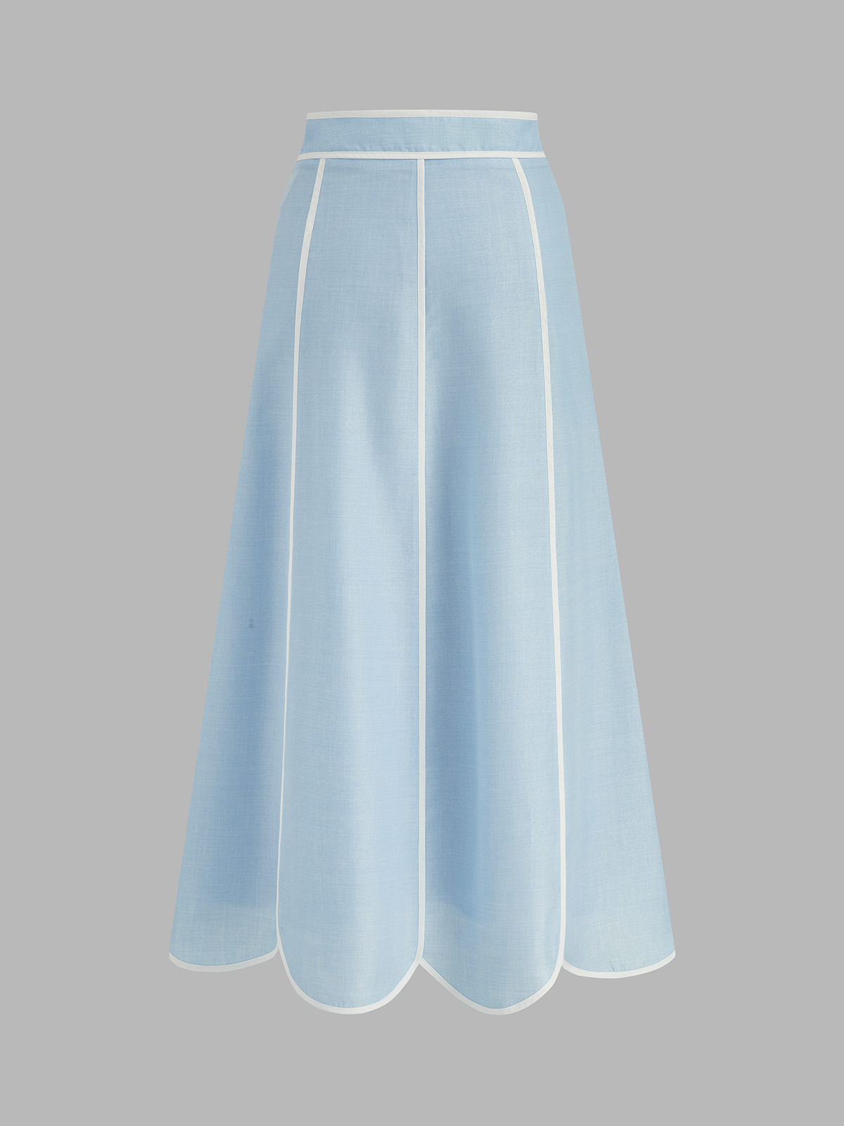 Scallop Trim Halter Crop Top & Skirt Set