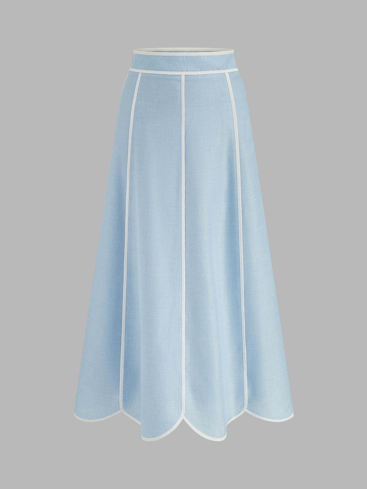 Scallop Trim Halter Crop Top & Skirt Set