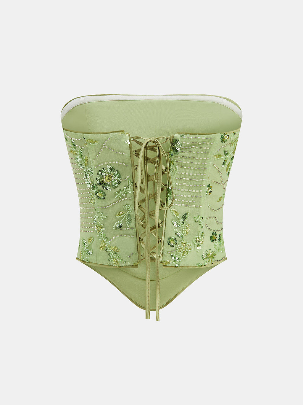 Hand Beaded Corset & Satin Mermaid Skirt Set