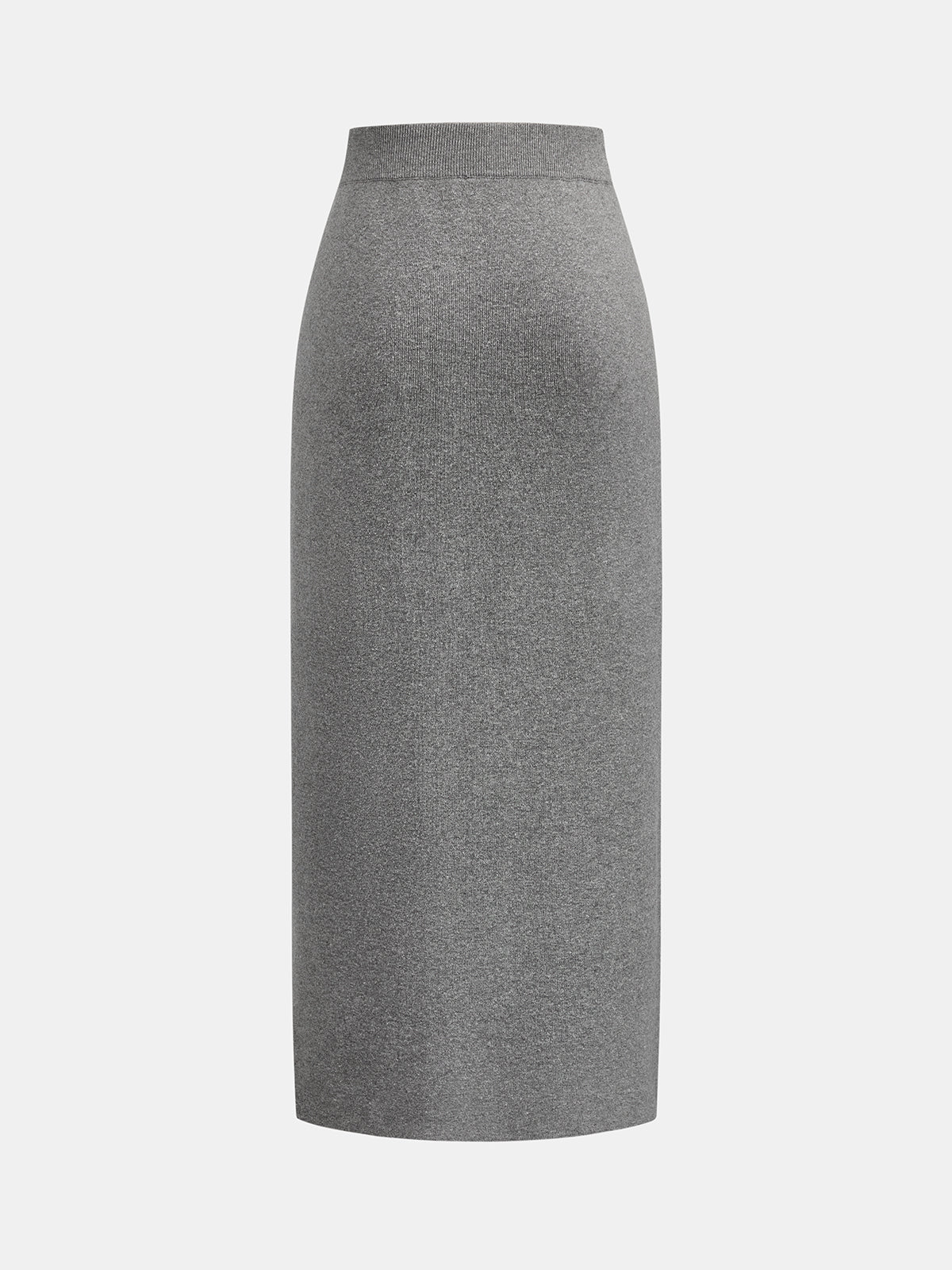Metal Button Knit Two Piece Skirt Set