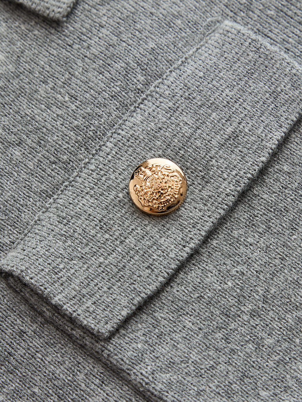Metal Button Knit Two Piece Skirt Set