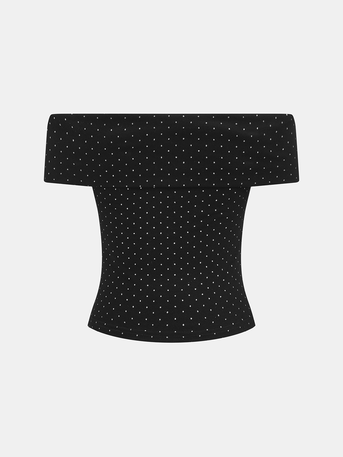 Detachable Metal Polka Dot Off Shoulder Top