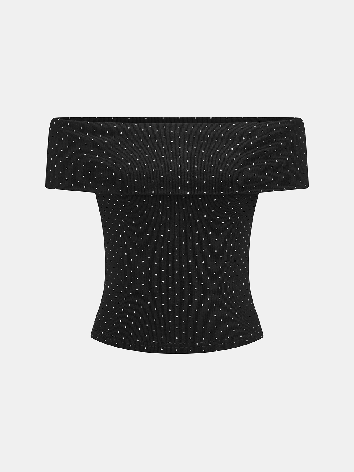 Detachable Metal Polka Dot Off Shoulder Top