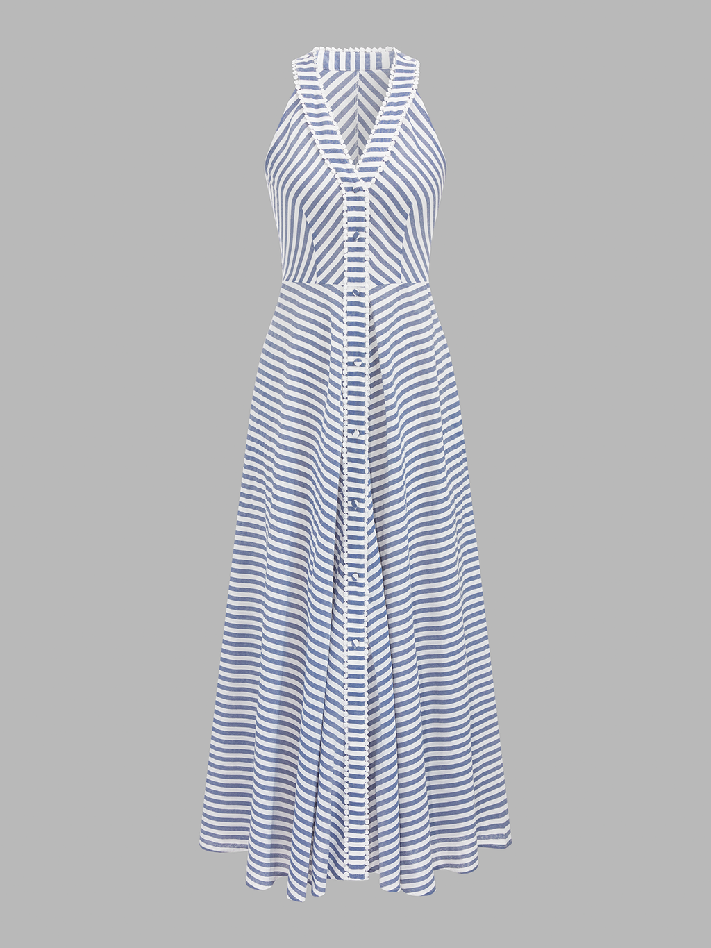 Striped Halter Maxi Dress