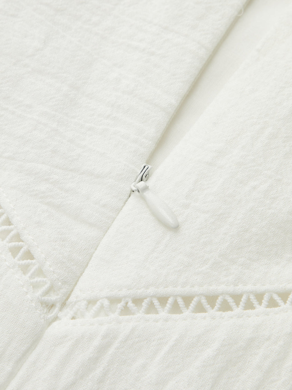 Lace Trim Cutout Cotton Linen Maxi Dress