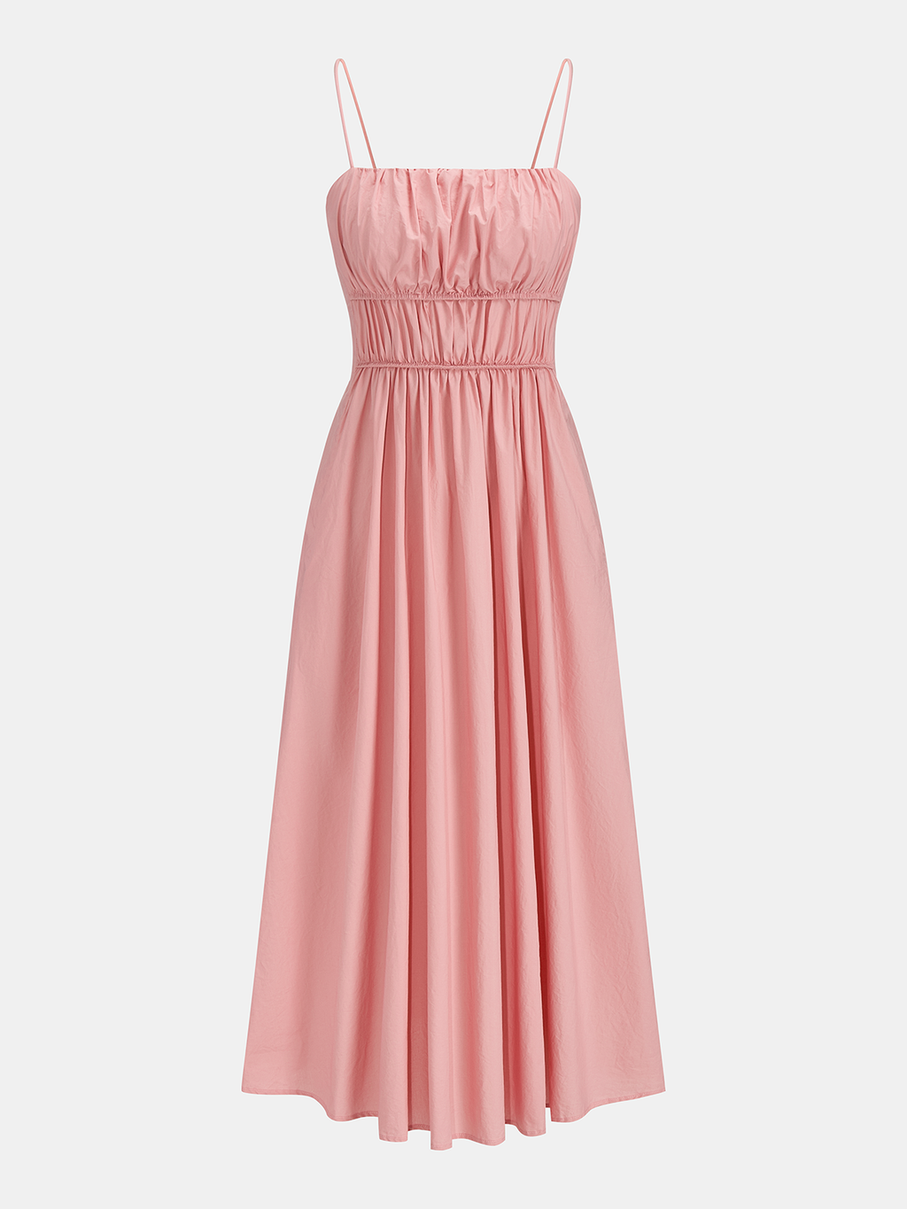 Cotton Shirred Cami Maxi Dress