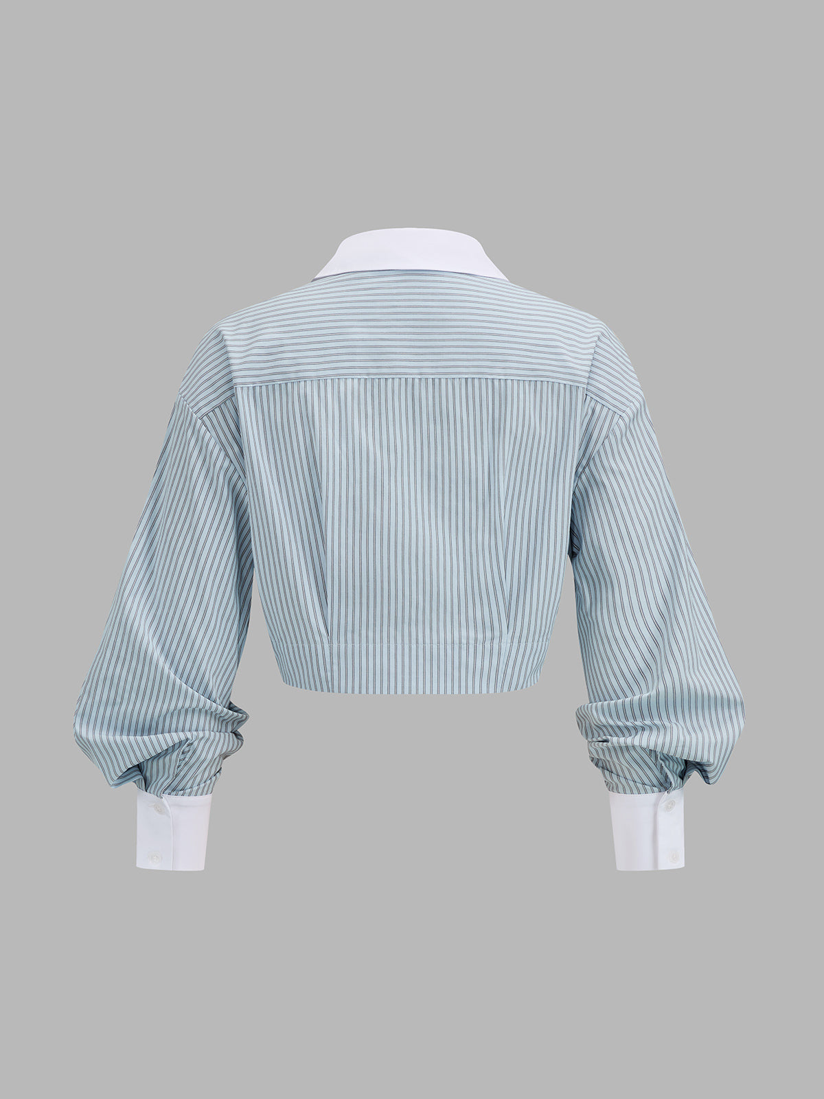 Striped Twisted Cropped Long Sleeve Shirt