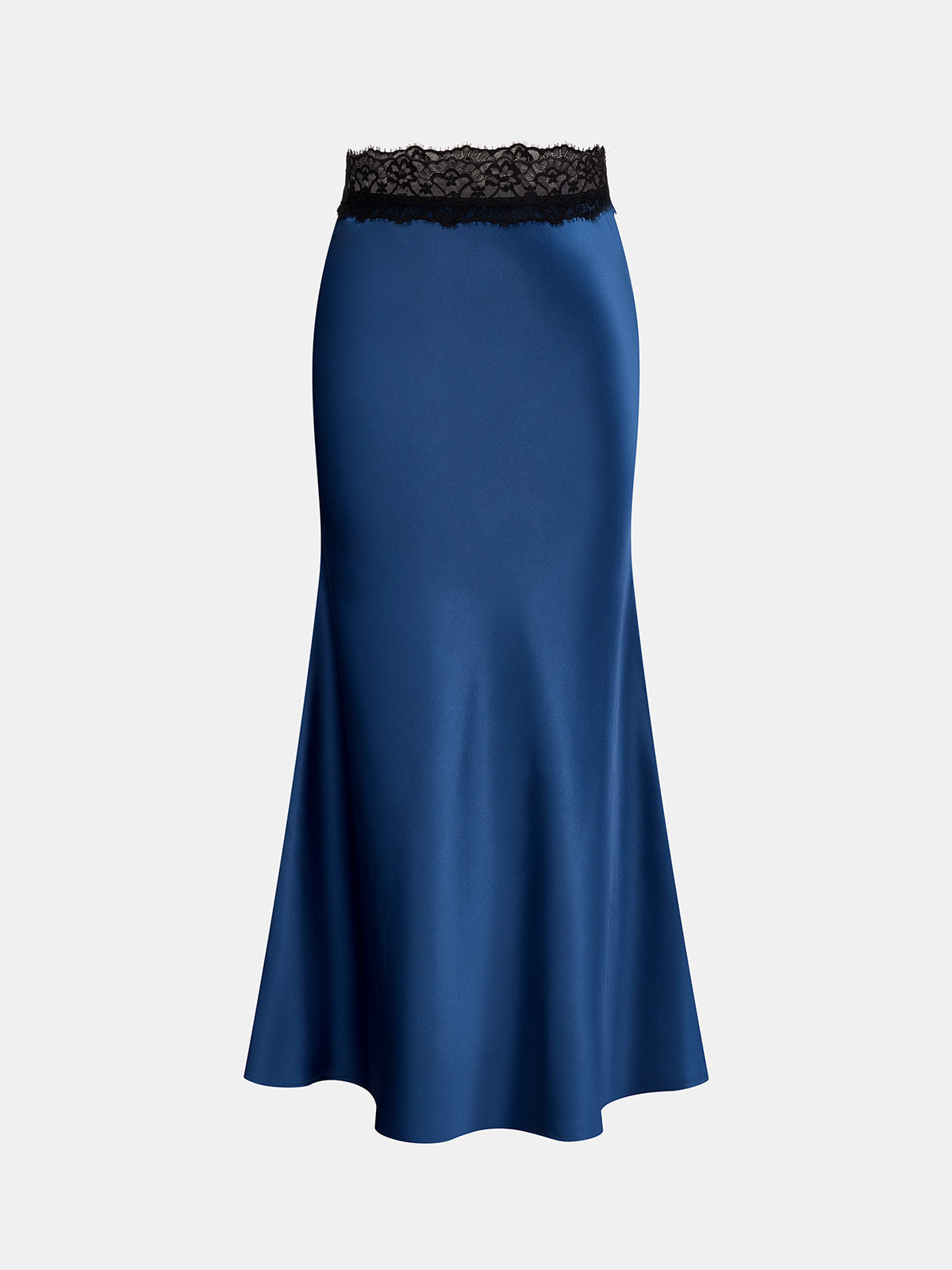 Draped Satin Top & Lace Waist Mermaid Skirt Set