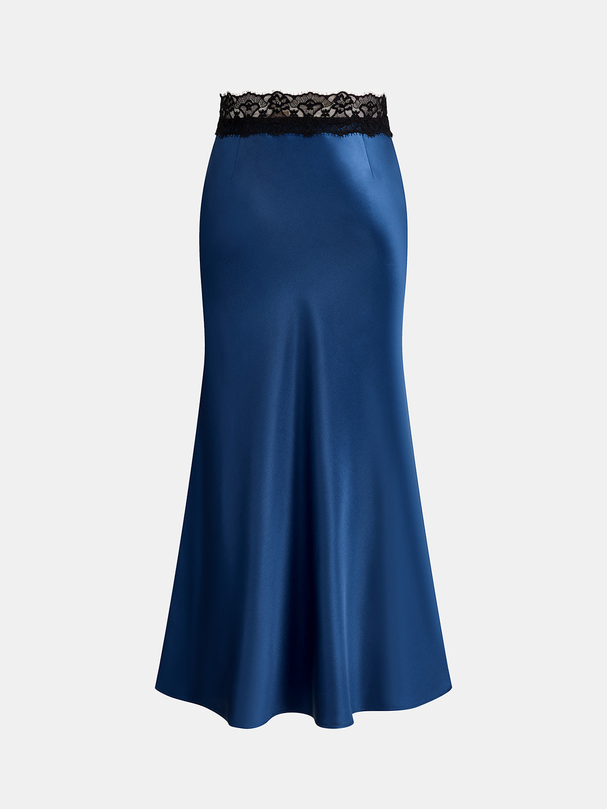Draped Satin Top & Lace Waist Mermaid Skirt Set