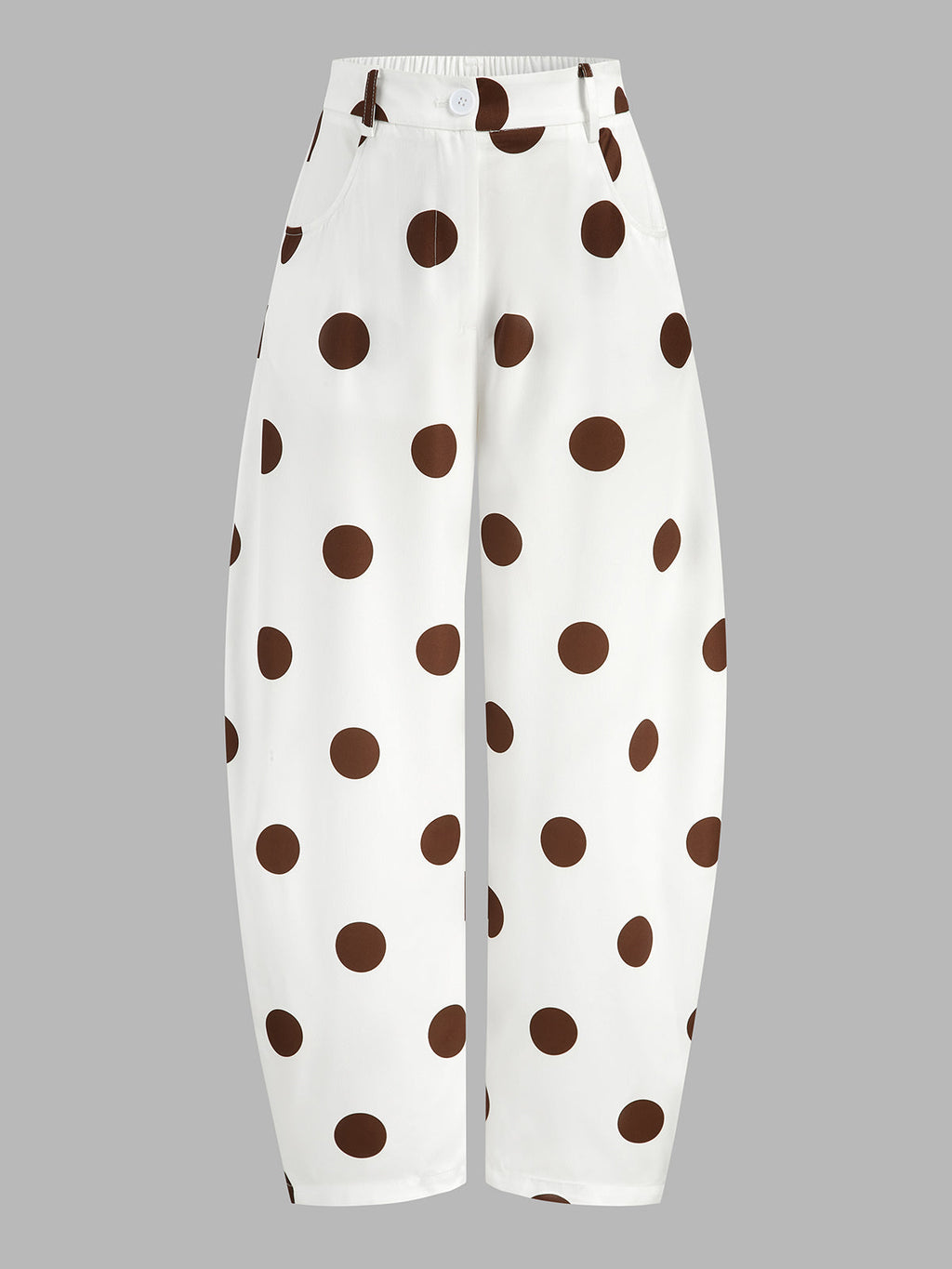 Polka Dot Casual Barrel Leg Pants