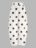 Polka Dot Casual Barrel Leg Pants