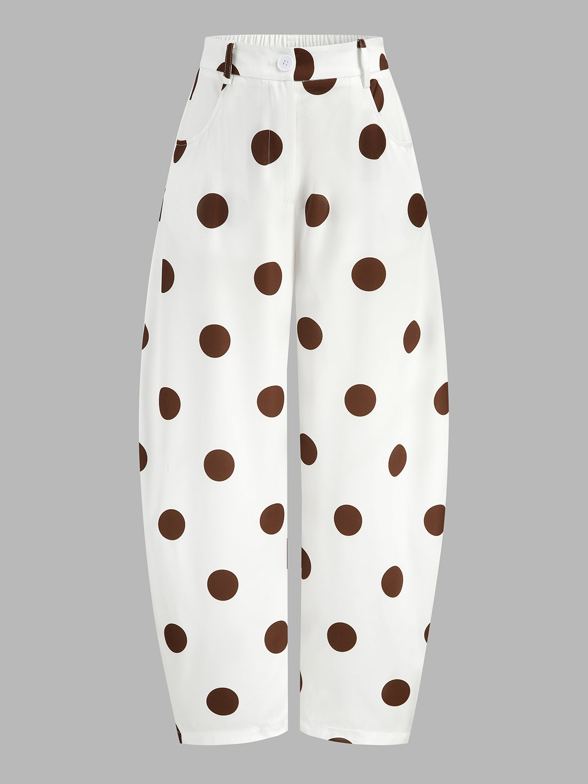 Polka Dot Casual Barrel Leg Pants