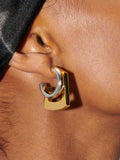 Two-Tone Geometric Statement Hoop Earrings