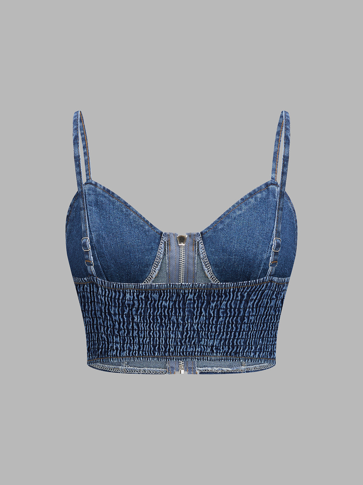 Denim Corset Pleated Maxi Two Piece Set