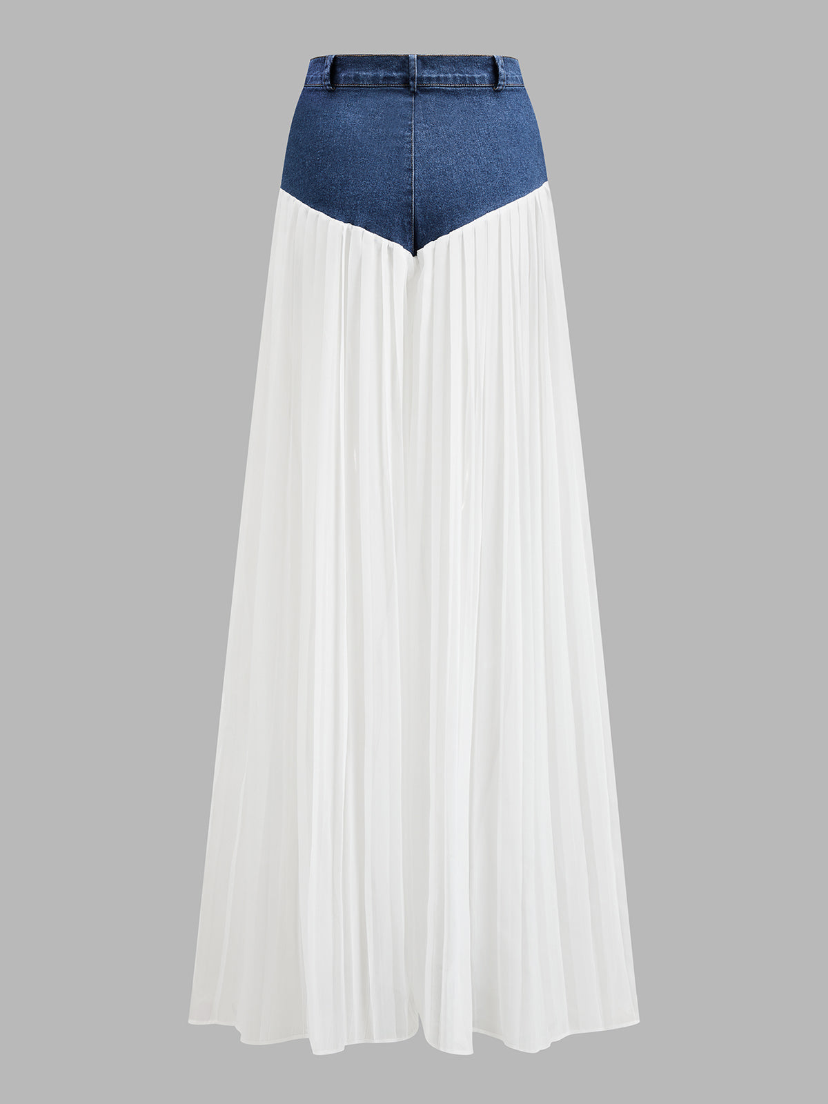 Denim Corset Pleated Maxi Two Piece Set