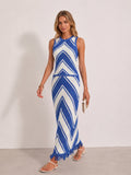 Chevron Knit Top & Midi Skirt Set