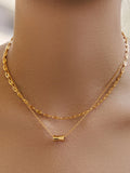 Double Layer Cylinder Pendant Necklace