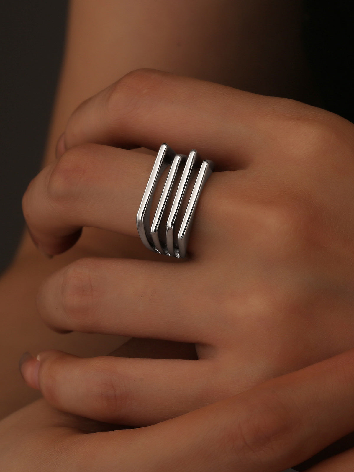Geometric Multi Bar Statement Ring