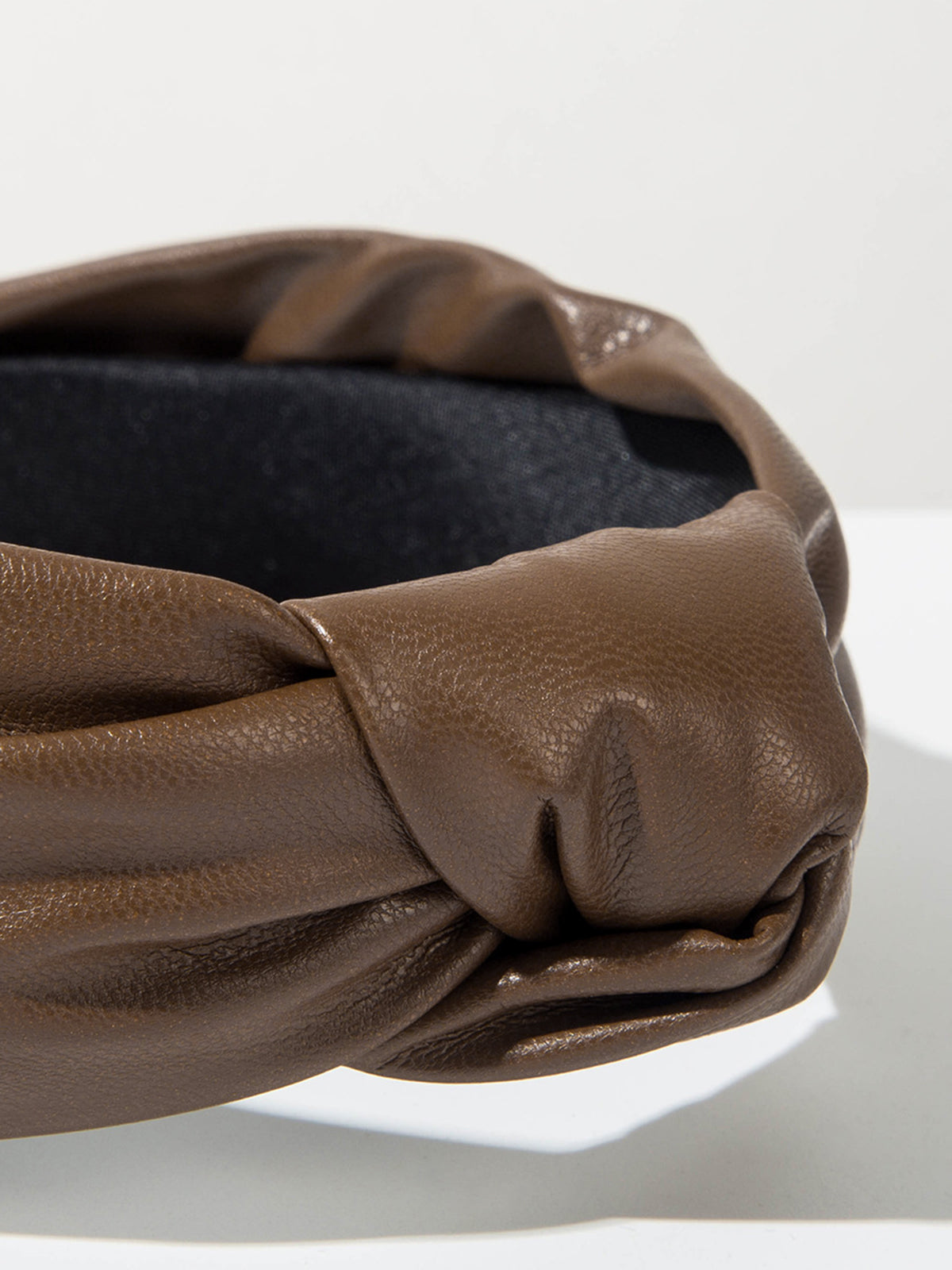 Wide Knotted Faux Leather Headband
