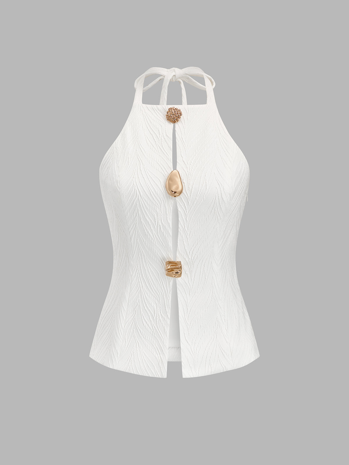 Textured Halter Cutout Top & Mini Skirt Set