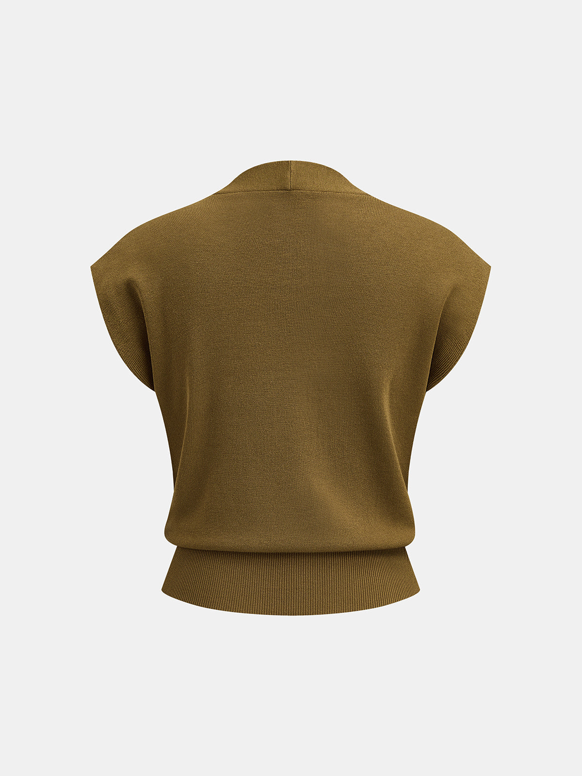 Wrap V Neck Sleeveless Knit Top