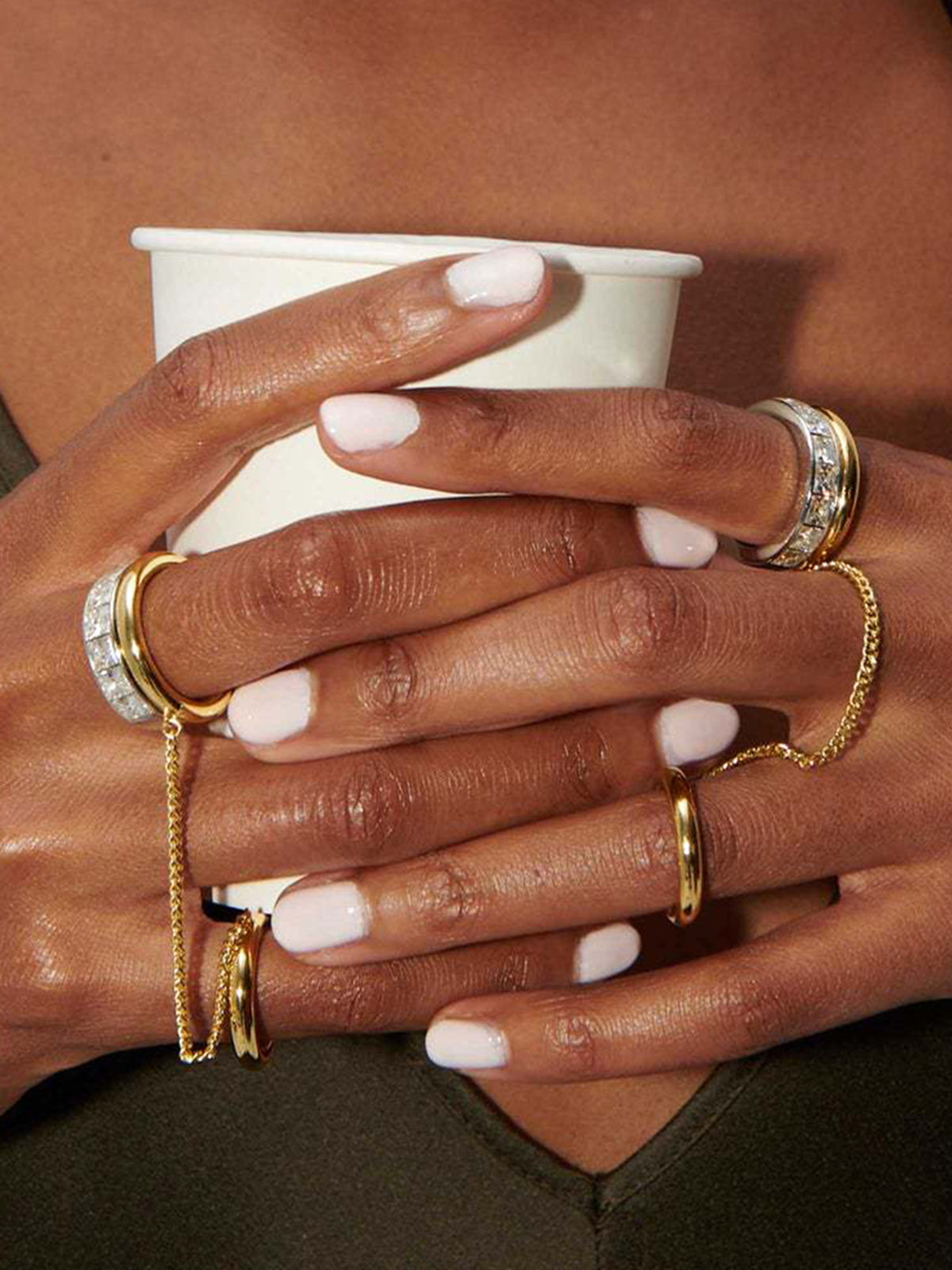 Diamond Chain Multi Finger Ring