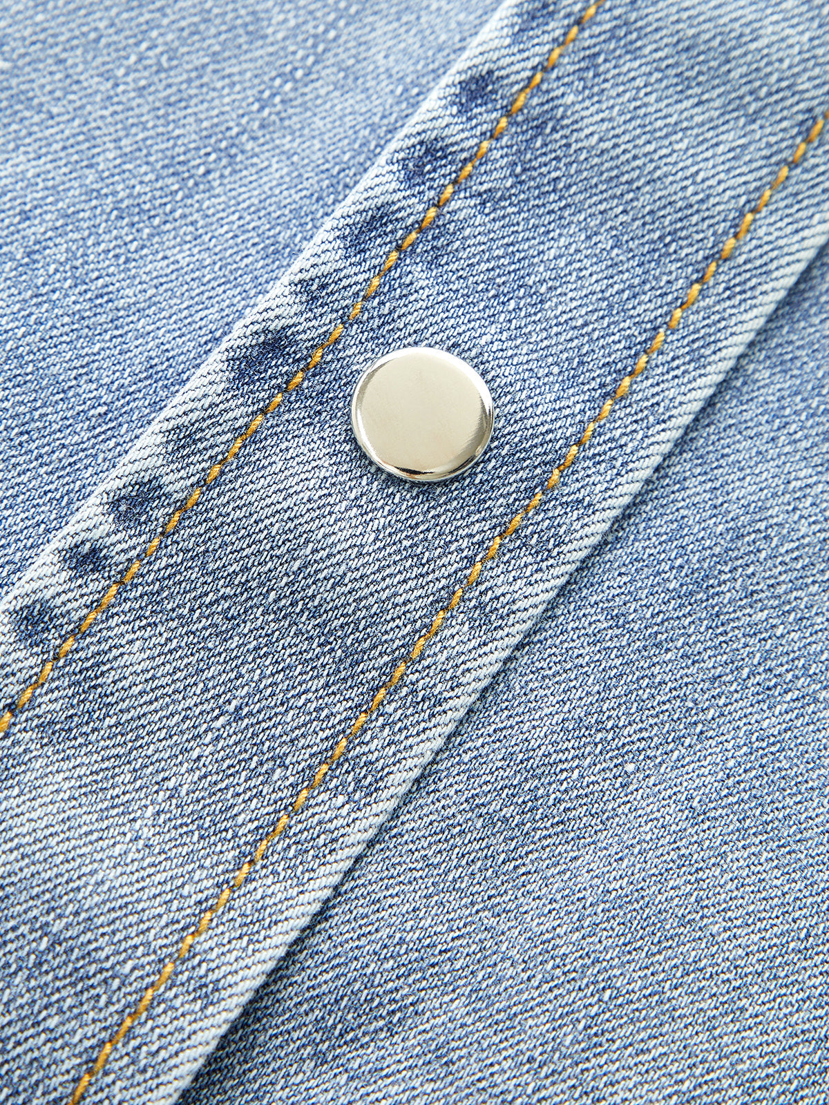 Epaulet Metal Button Denim Shirt