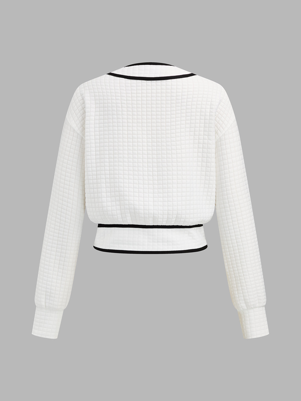 Contrast‑Trim Waffle Knit Two‑Piece Outfit